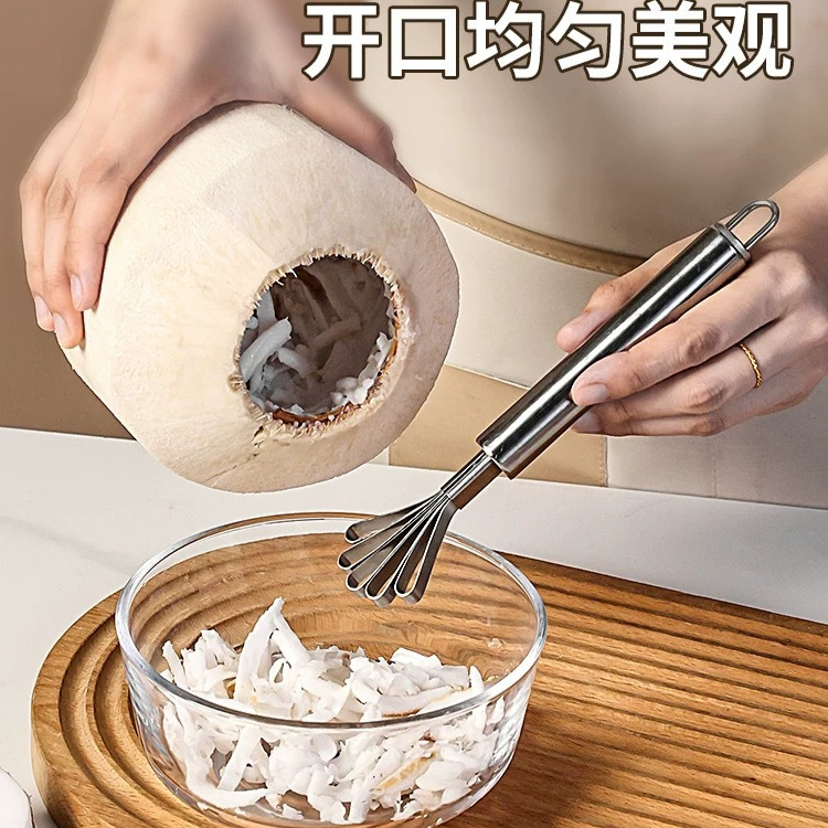 in stock open coconut artifact open coconut open coconut god open coconut shell open coconut knife shell tool coconut green open hole