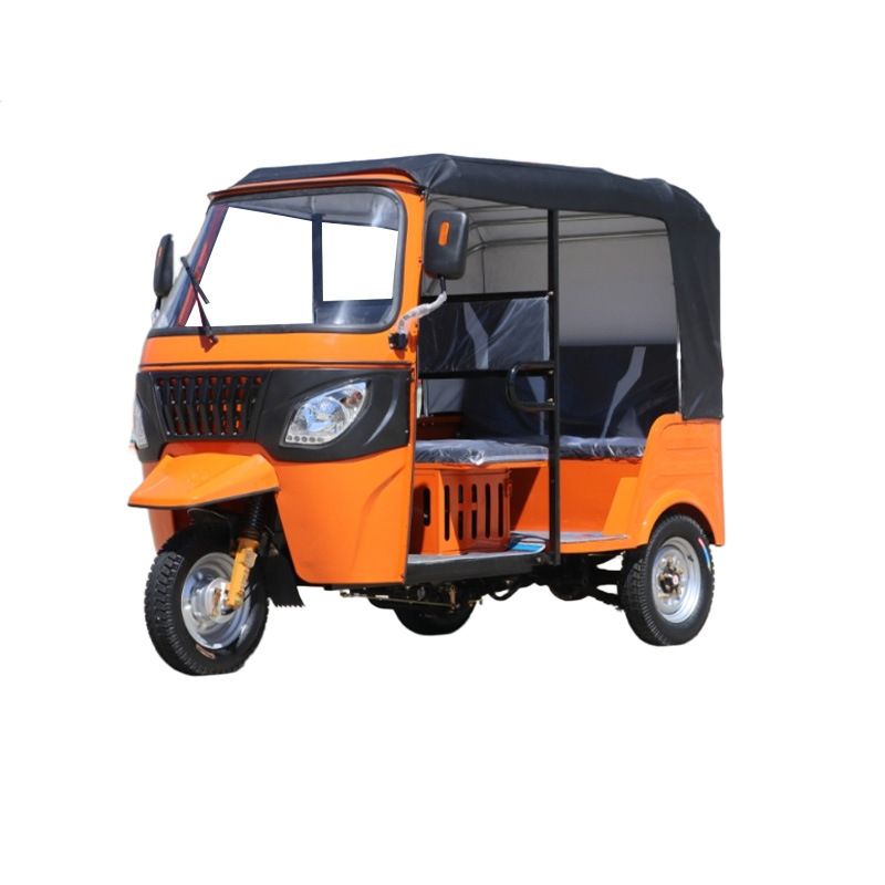 African Bajaj Fuel Orange Tuk-Tuk Electric Three-Wheeled Sightseeing Passenger Carrying Fuel Tricycle