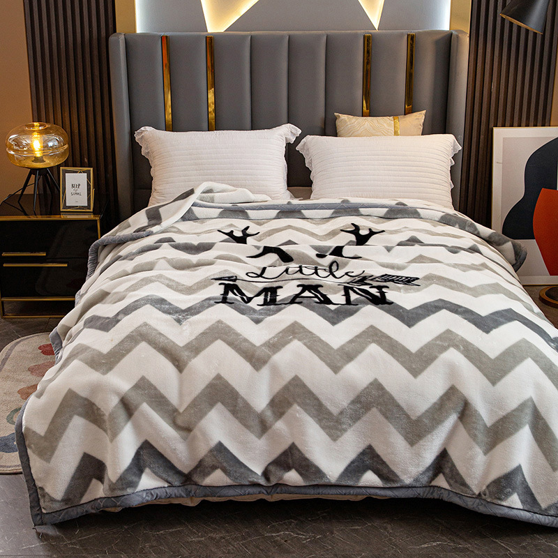 Winter Double-Layer Thickeneded Raschel Blanket Milk Velvet Blanket Wedding 200X230Cm 4kg Blanket Group Purchase Wholesale