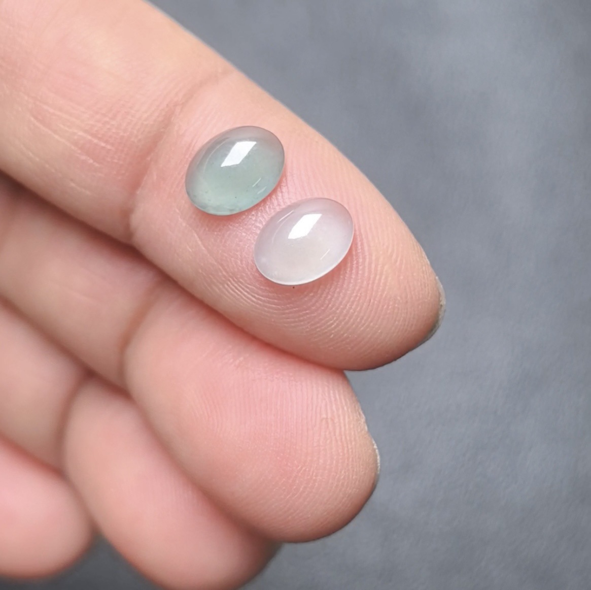 Guatemalan Natural A-Grade Jadeite Ice Cabochon Inlaid Design Simple Versatile Ring Face Earrings Necklace Loose Stone