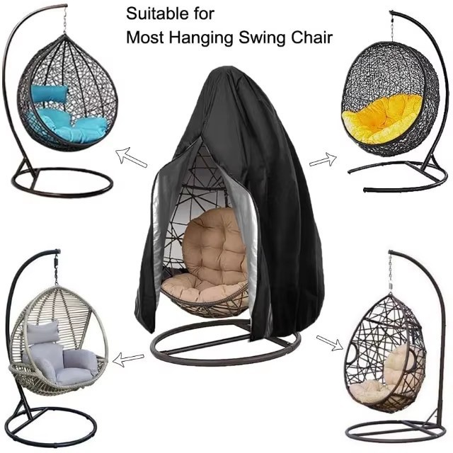 Cross-border Amazon Outdoor Eggshell Hanging Chair Dust Cover 210 Oxford Cloth Zipper Thickened Rainproof Sunscreen Cover