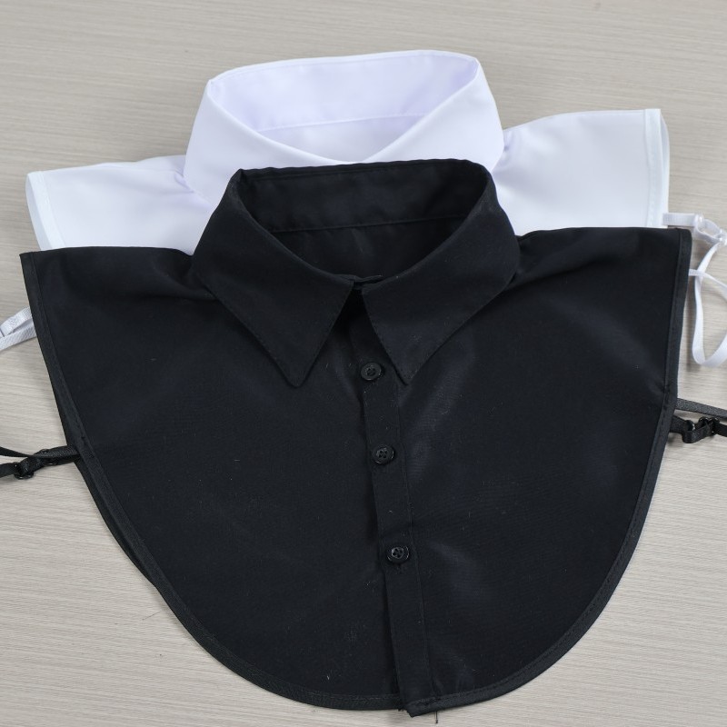 Fake Collar, Large Size, Unisex, Fake Collar for Shirts, Versatile Business Blue and White Pointed Collar, Lapel, Professional Attire Fake Collar