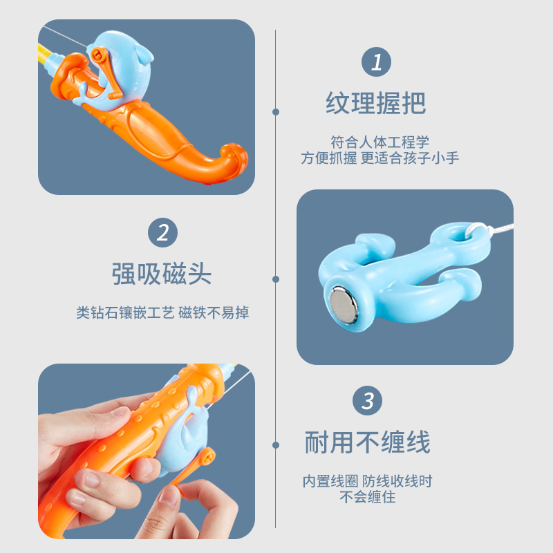 Fishing Toy Children's Educational Magnetic Fish Pond Rod for Boys and Girls Aged 1 to 2, 3, 6, and 2.5 to 3 Years Old, Large Size