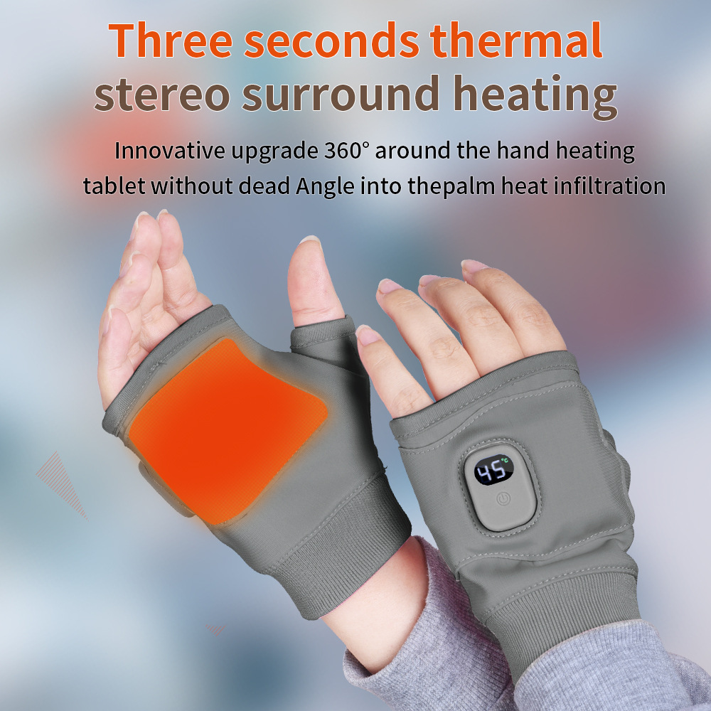 Cross-Border Popular Heated Gloves USB Rechargeable Smart Heating Gloves for Studying, Office Work, Gaming Electric Heating Gloves Wholesale