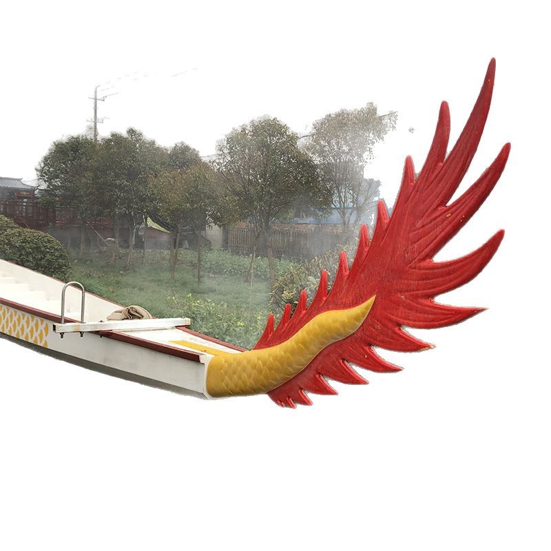 Fiberglass Dragon Boat for Dragon Boat Festival Competition, Wooden Dragon Boat, Standard Competition Dragon Boat, Wooden Boat, Hand-Paddled Dragon Boat, Landscape Decoration