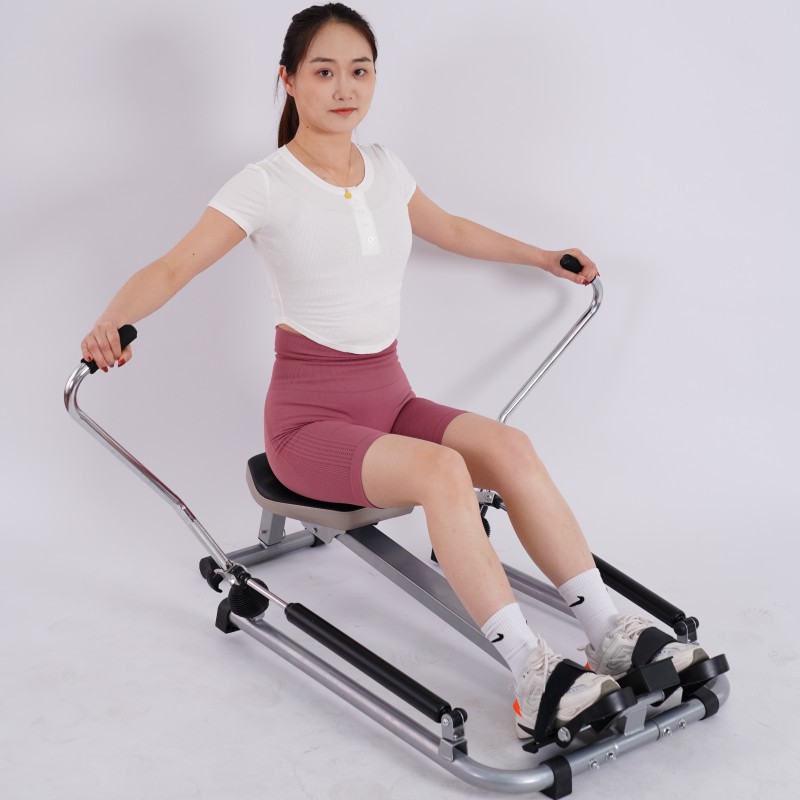 Household folding silent single double pole hydraulic rowing machine rowing device trainer household fitness sports equipment