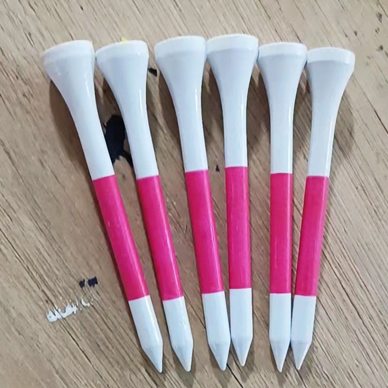 Wooden Golf Spikes Factory Direct Supply Colorfulful Stripesd Tee70-8Mm Custom Pattern Logo Tee