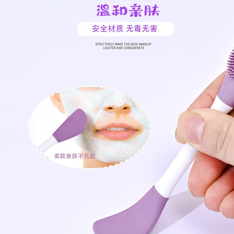 Double-head mask brush Silicone wash brush mud film special scraper daub beauty salon cloth cleansing brush cleaning tools