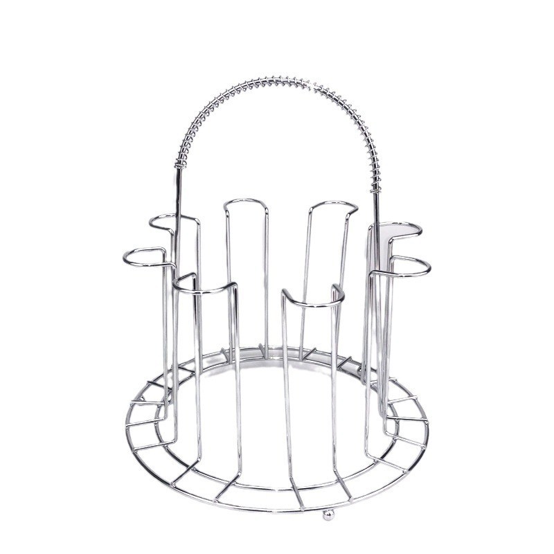 Stainless Steel Eight Cup Holder Wine Cup Holder Simple Home Eight Cup Drain Cup Holder Creative Red Wine Cup Holder