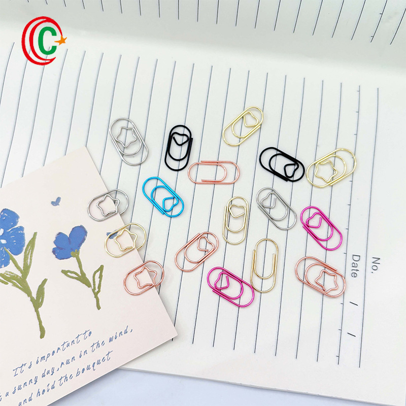 Source manufacturers color mini love stars fat man special-shaped paper clip metal plating book clip