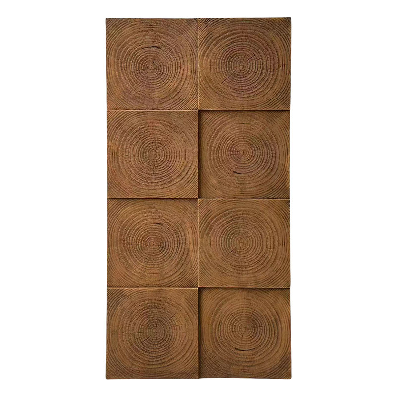 Light weight pu annual ring wood pu sea rotten wood culture stone cement component brick wood grain brick vintage decorative background wall