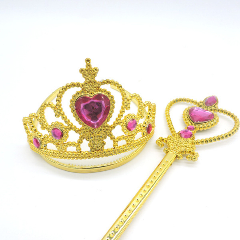 Children's Party Princess Crown Elsa Princess Blue Crown Set Frozen Crown Magic Wand