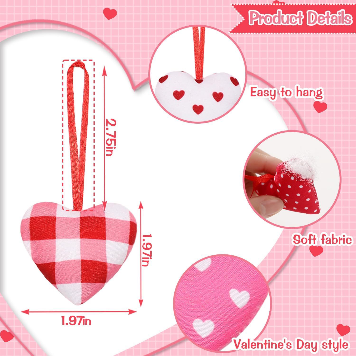 Cross-Border Valentine's Day Felt Fabric Romantic Atmosphere Decorative Pendant Pendant Can Be DIY to Make a Sample Pendant