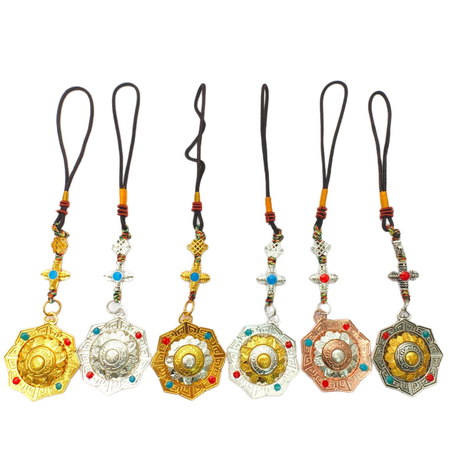 Auspicious Eight Treasures Six-Word Mantra Rotatable Baggage Car Hanging Xizang Ornaments Jiugong Bagua Ten Elements Free Card