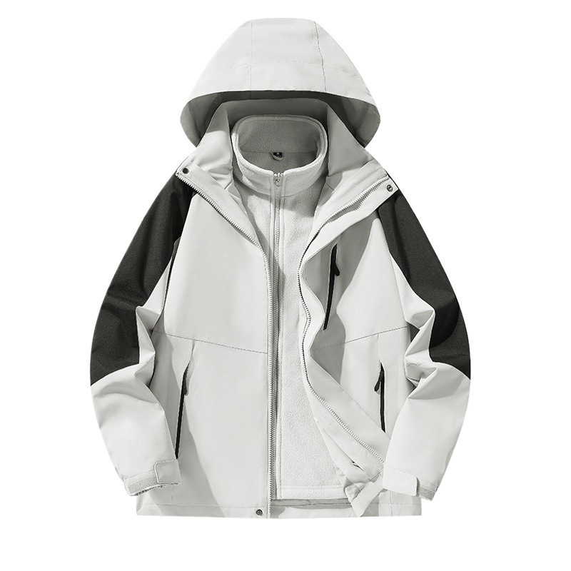 Explosive Men's and Women's Jacket Coat Winter Outdoor Three-in-One Detachable Two-piece Mountaineering Suit for Lovers