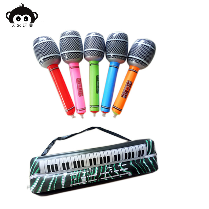 Inflatable Music Set Balloon Pvc Party Toy Simulation Musical Instrument Inflatable Instrument Inflatable Guitar Microphone