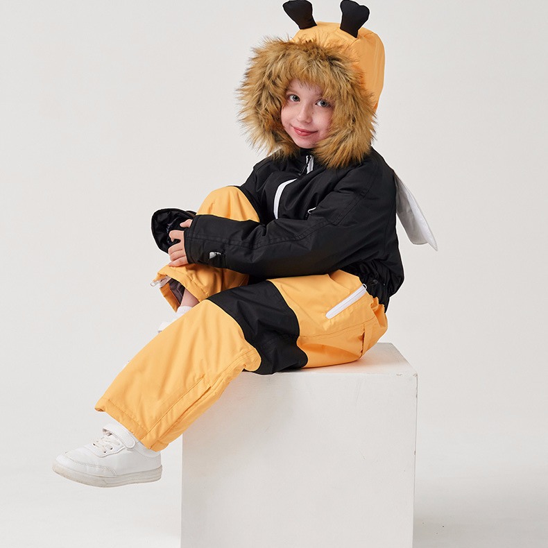 Cartoon Ski Suit suit for Boys and Girls Detachable Glue Sealed Suit Cotton Waterproof Children's Ski Suit