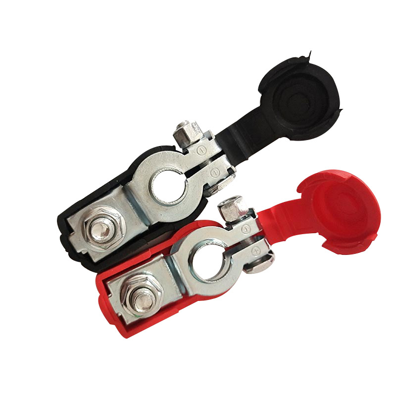 Manufacturers supply black and red sleeve connector battery clip copper material battery chuck battery terminal