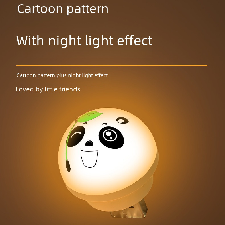 USB night light Smiley panda voice night light eye protection color changing English intelligent voice light color voice control light
