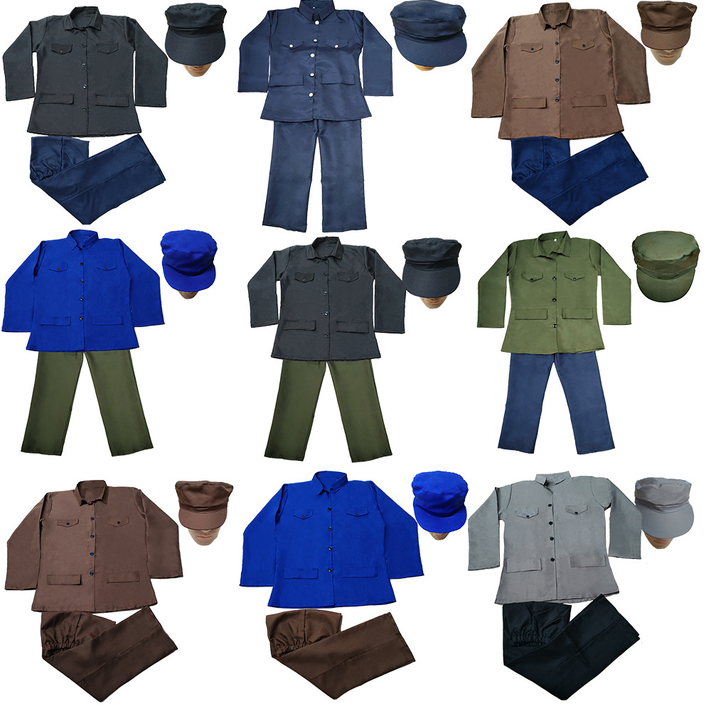 Vintage 70S-Style Zhongshan Suit for Male Performers, Inspired by the Drama and Tiktok Sketches Featuring the Characters of Ben Shan and Jiao Yulu