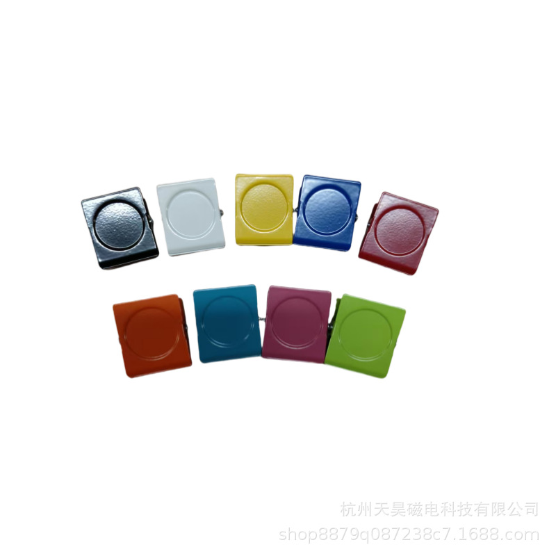 ✅ New Metal Colorful Magnet Clip, Square Magnetic Bill Clip, Multiple Colorfuls Available, Refrigerator Magnet Suction Clip