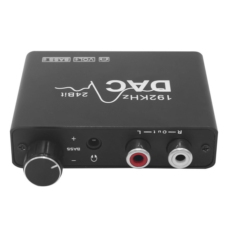 Digital to Analog Audio Converter Dac Fiber Optic Coaxial 192Khz Adjustable Volume High and Low Digital to Analog