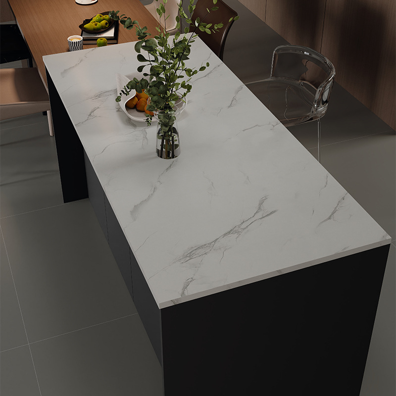 Italian Light Luxury Minimalist Slate Island Home Living Room Partition Dining Table Solid Wood with Storage Cabinet Floor-Standing Island