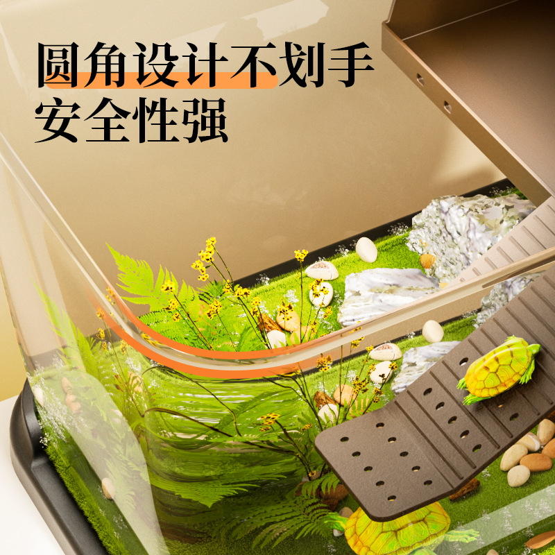 Landscaping Turtle Tank, Small and Medium-Sized Aquarium, New Home Living Room Balcony Ecological Fish Tank, Special for Brazilian Turtle and Grass Turtle