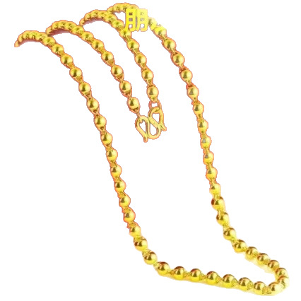 High imitation genuine goods sand gold necklace men and women thick fashion round bead necklace domineering wealth gold necklace