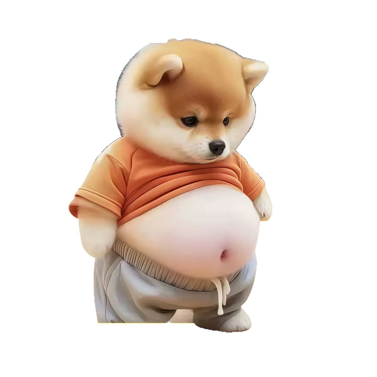 Cute Creative Stress Relief Toy Chubby Shiba Inu Car Bumper Sticker Wholesale