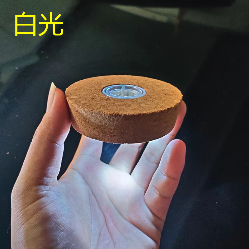 Spot wholesale color changing lamp cap wishing bottle cap micro landscape glass bottle drift bottle cork with lamp wooden cap