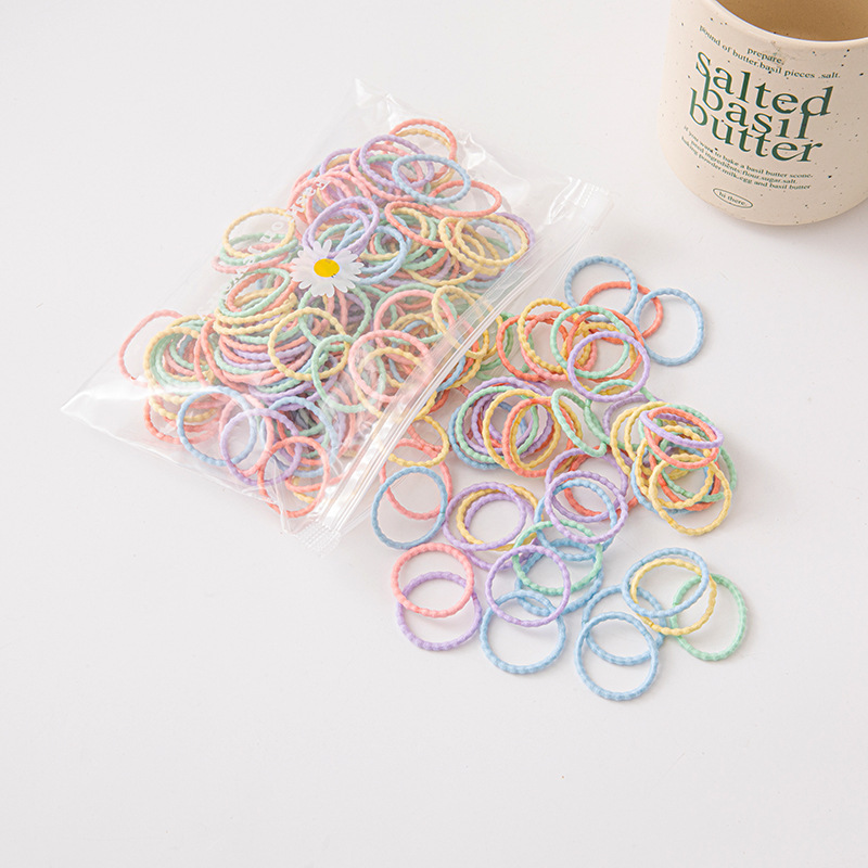 Children's Thumb Rubber Band Small Circle Baby Toddler Basic Style Does Not Hurt Hair High Elastic Head Rope Colorful Hair Band Wholesale