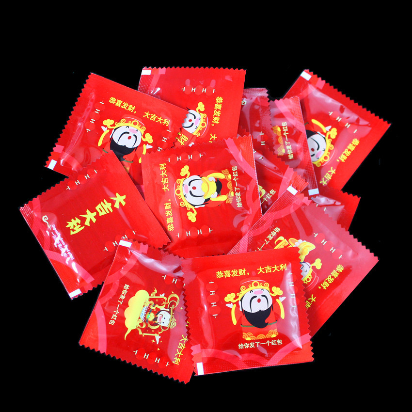 0.6g Thickened Disposable Gloves Separate Packaging Food Catering Fried Chicken Lobster PE Gloves Creative Print log
