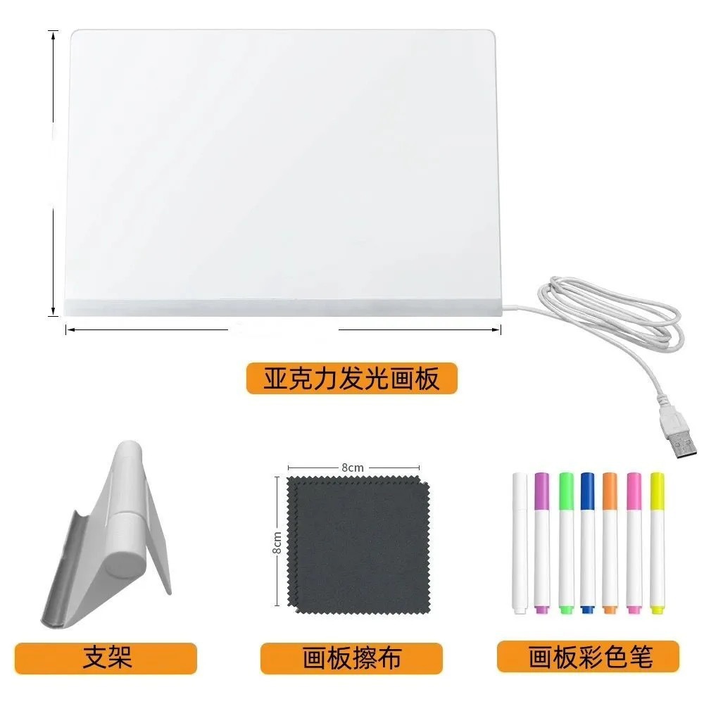Cross-border diy handwritten fluorescent board advertising board led luminous billboard stall display board blackboard erasable writing board