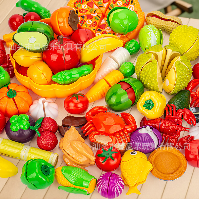 Manufacturer Wholesale Children's Cutting Toys Girls Play House Kitchen Peelable Fruit and Vegetable Cutting Set in Bulk