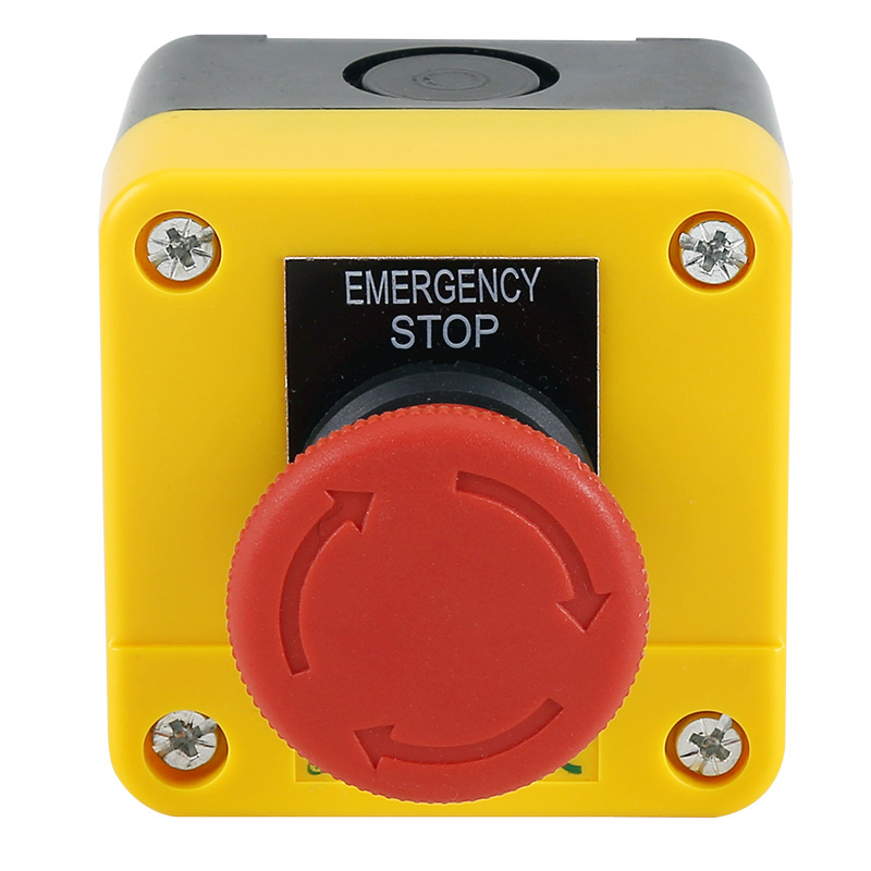 Customized 1-Hole Red Mushroom Head Waterproof Elevator Machine Tool Start-Stop Switch Emergency Stop Button Box with Protective Cover