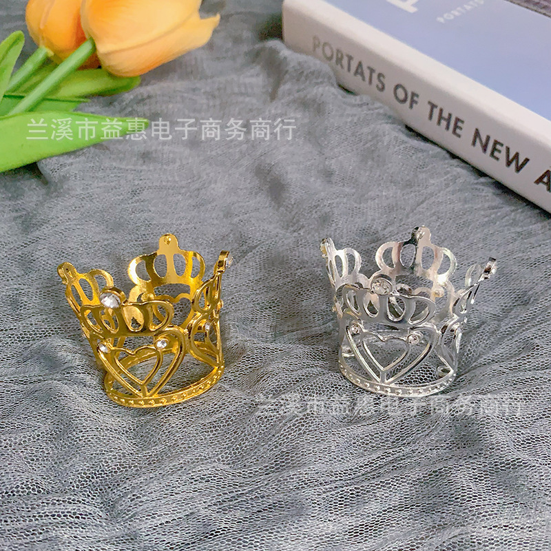 Amazon Headwear Accessories New Alloy Double Love Small Crown Children's Holiday Crown Birthday Cake Decoration