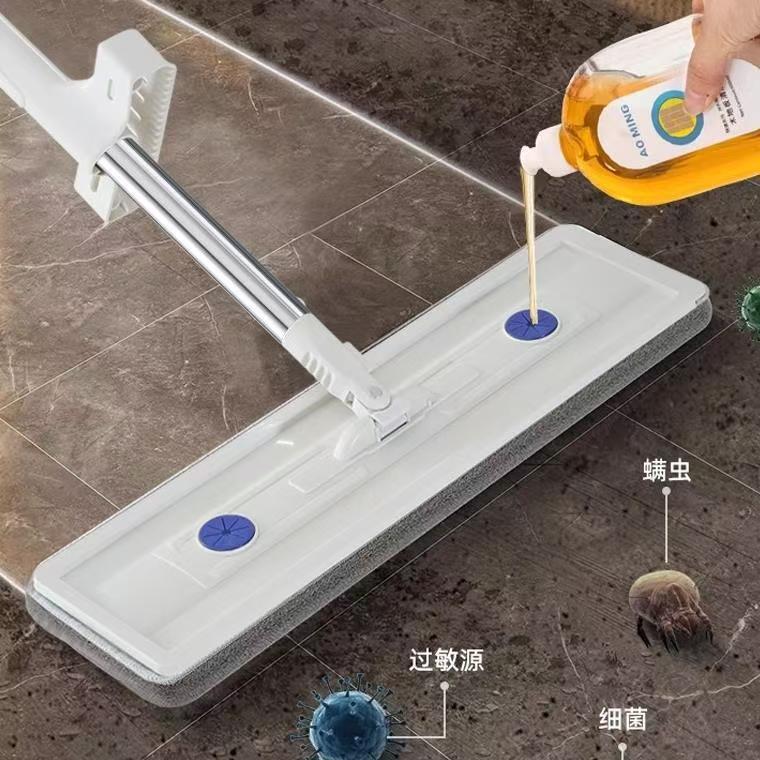 One-Step Flat Mop for Wooden Floors, Lazy Mop Cleaning Tool, Manufacturer's Household Hands-Free Washable 2025 Model Absorbent Mop