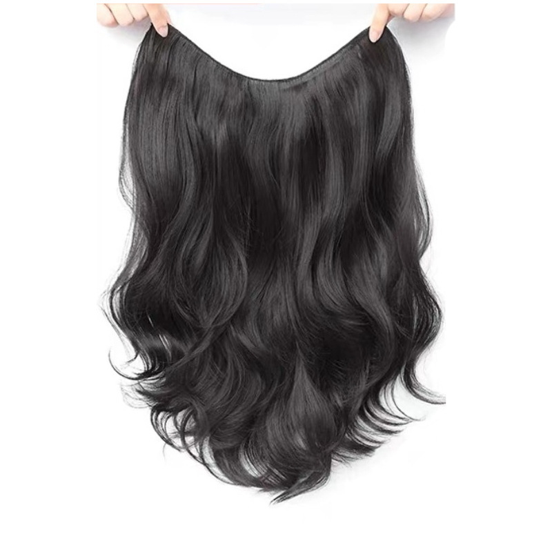 Wig for Women with Long Hair, One-Piece U-Shaped Artificial Hair Extensions, Fluffy, Invisible, Traceless Summer Patches, Large Wavy Curly Wigs