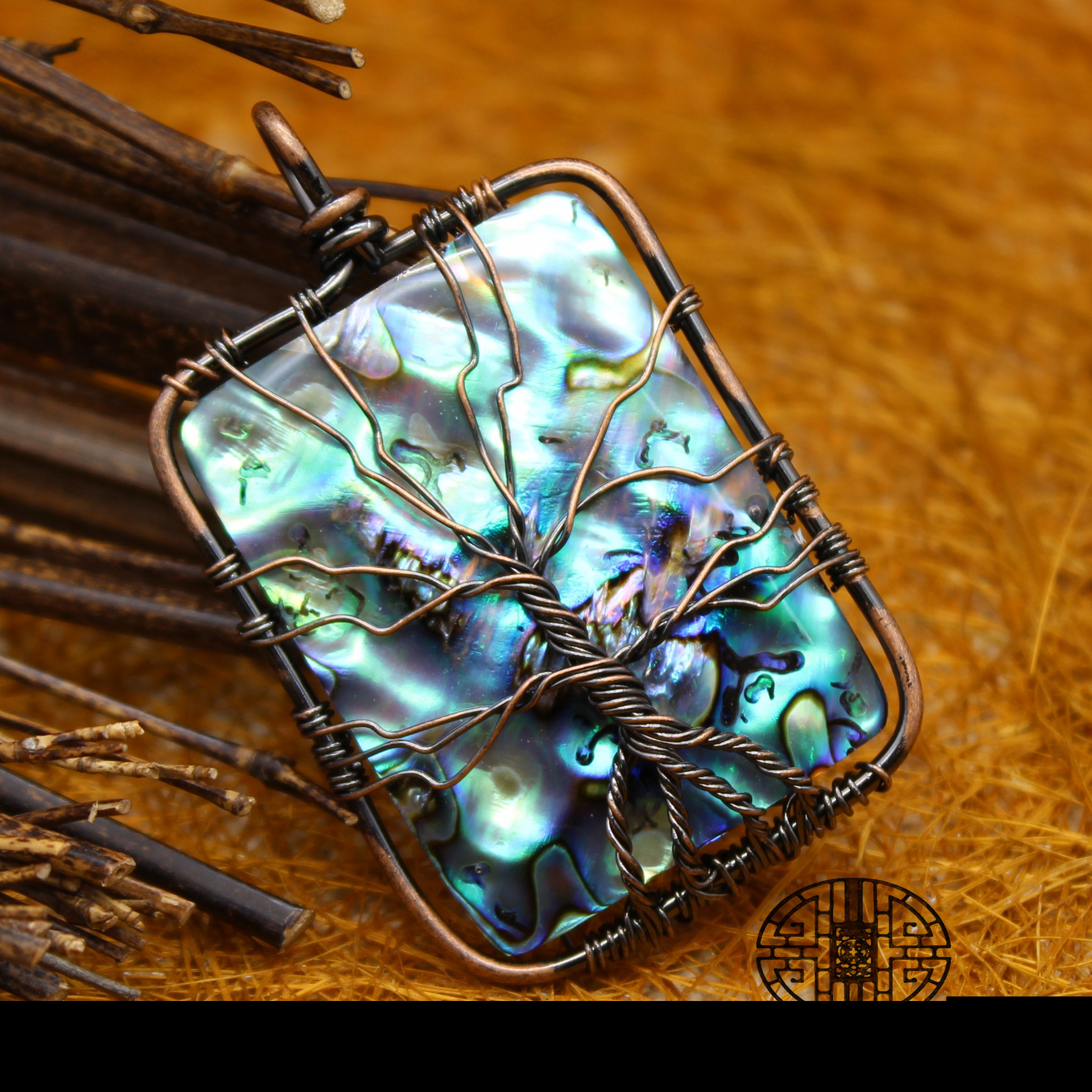 Персонализированное ручное ожерелье из раковины абалон, ювелирные изделия, подвеска в виде дерева жизни, трансграничные ювелирные изделия