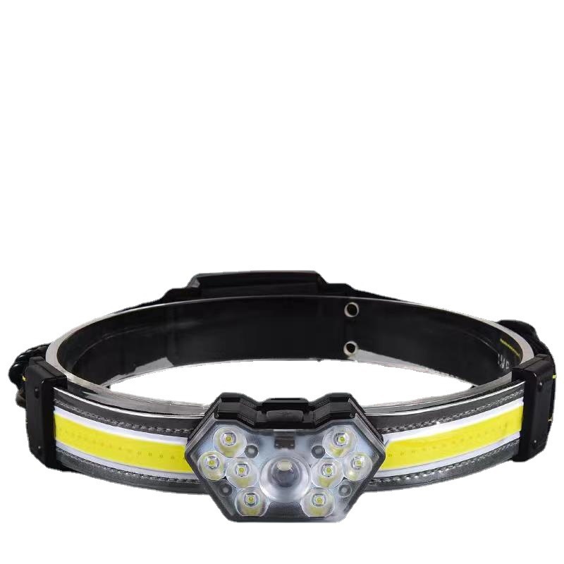 USB Rechargeable Led Dual Light Source Running Headlamp Outdoor Miner's Lamp Fishing Strong Light Cob Headlamp