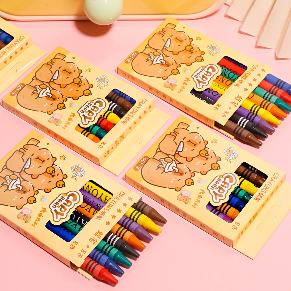 Kapibala Kidsren's Painting Crayons 8 Colors/12 Colors Set Safe, Non-Toxic and Easy to Color Baby Graffiti Painting Pen