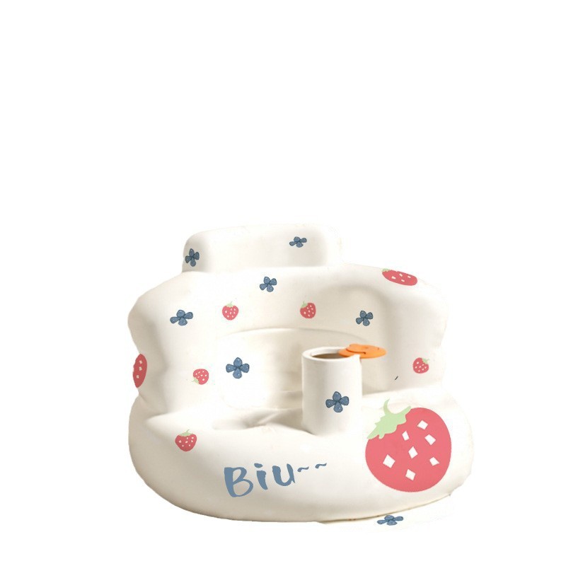Korean Style Ins Style Baby Learning Chair Baby Inflatable Sofa BB Dining Table and Chair Bathing Bath Stool Folding Belt Baby Artifact