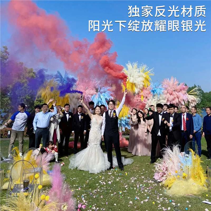 Peacock Grass Artificial Flower Reed Grass Artificial Reed Fireworks Decoration Fake Flower Fireworks Wedding Artificial Feather Reed Flower