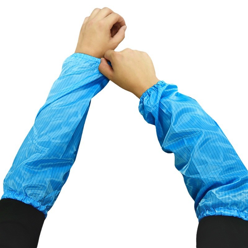 Anti-Static Sleeves Dust-Free Clean Purification Sterile Dustproof Anti-Dirt Elastic Electrostatic Protective Sleeves Striped