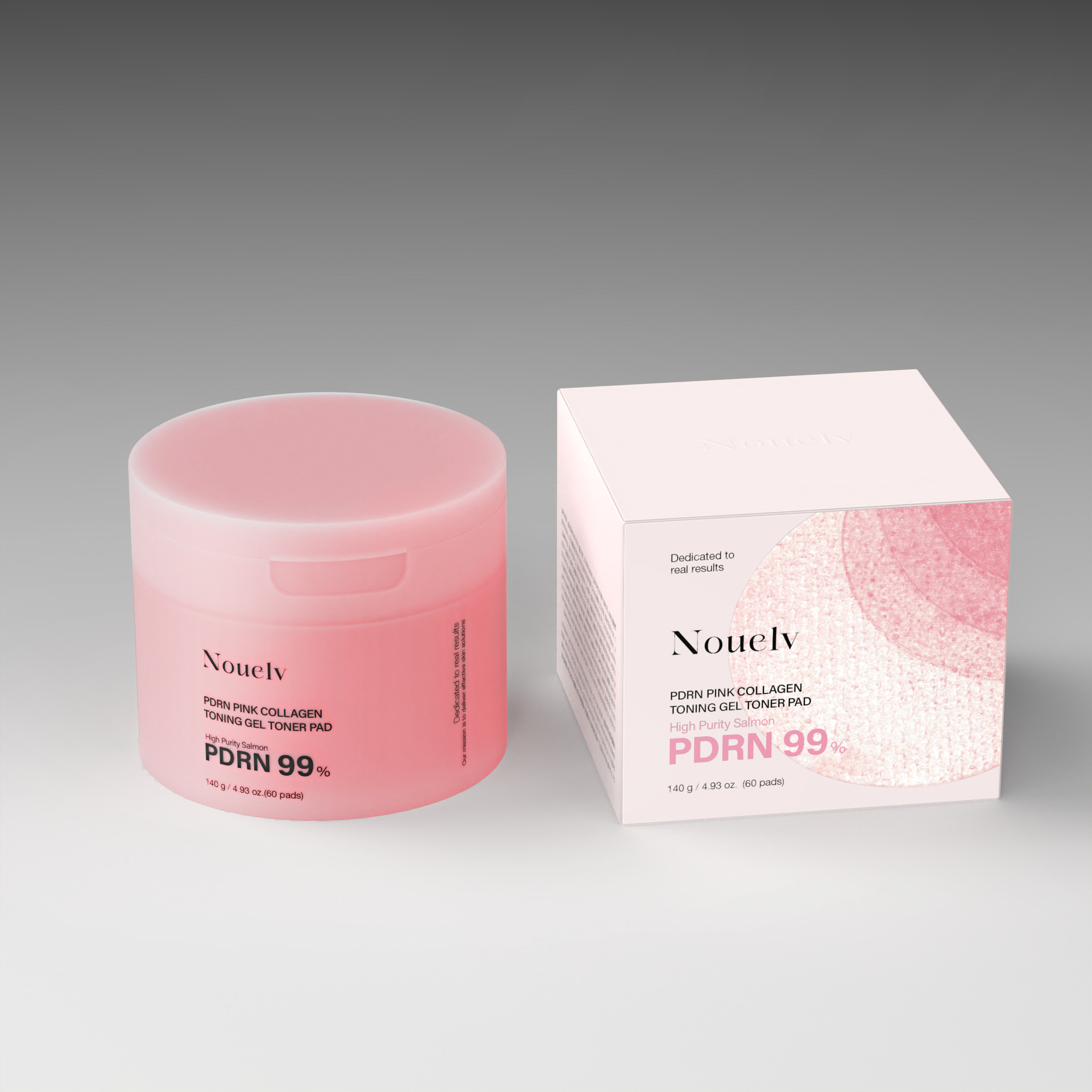 Cross-Border Dna Pdrn Pink Toning Cotton Pads Collagen Frog Fish Collagen Infused Nouelv Wet Compress Cotton Pads