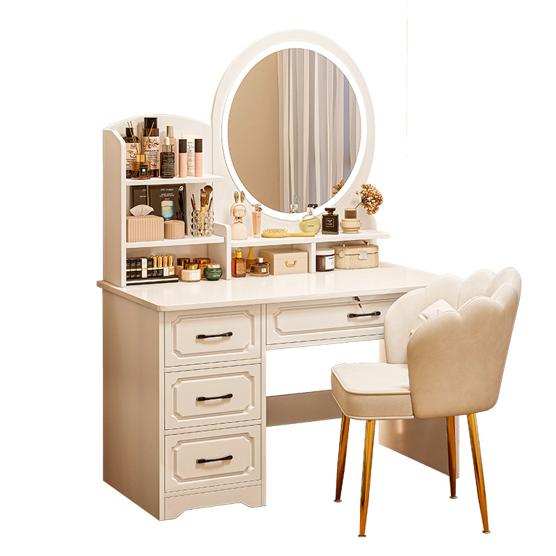 Light Luxury Bedroom Modern Simple European Style Master Bedroom Makeup Table Small Dressing Table Dressing Table Storage Cabinet Integrated
