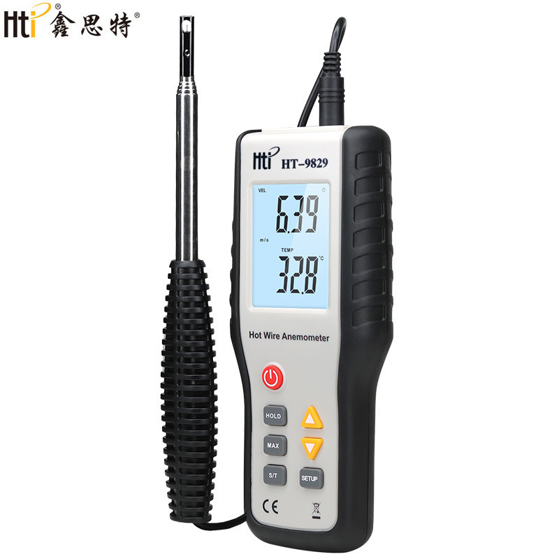 Hti Xinsite Ht9829 Thermal Anemometer Air Volume Meter Hot Line Hot Ball Anemometer Wind Temperature Measurement Breeze