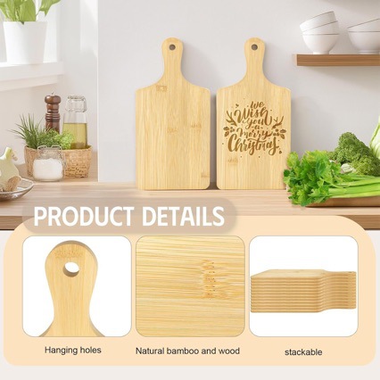 Деревянная разделочная доска с ручкой, для кухни, ресторана, лазерная гравировка, поднос для овощей и фруктов, закусок