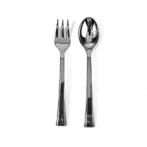 Disposable electroplated plastic mini coffee colorful ice cream fork spoon